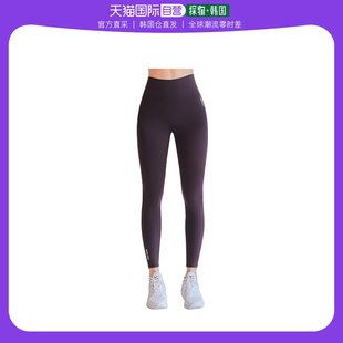 韩国直邮Skullpig打底裤女款紫棕色宽腰封弹力修身中腰健身瑜伽