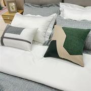 展厅样板间 家具配套床品 轻奢意式软体 简约软装床品多件套 灰绿