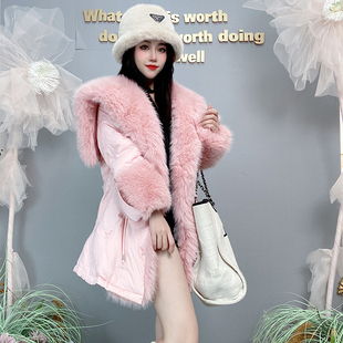 2023冬季时尚外套韩版大毛领宽松高端中长款网红炸街羽绒服女