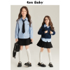 Senbaby儿童春装学院风衬衫2024中大童韩系童装女童美式套装