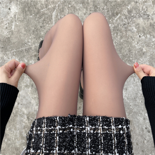 秋冬款奶咖色连裤袜女加绒加厚一体打底裤性感黑丝袜黑色光腿神器