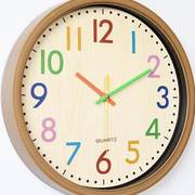 欧式挂钟现代简约客厅静音无声挂表圆形石英钟12寸30cm时尚时钟表