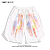 BOYUE帛跃星星涂鸦短裤美式夏季创意原宿风时尚流行炸街男生中裤