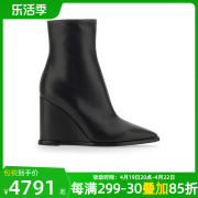 GIANVITO ROSSI女靴尖头牛皮坡跟高跟短靴及踝靴