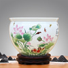 景德镇陶瓷器摆件新中式粉彩瓷，聚宝盆水缸小鱼缸乌龟，缸睡莲碗工艺