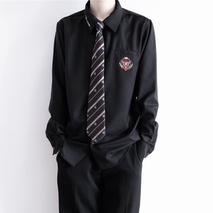 刺篇原创jkdk制服正版，日系黑白色刺绣，衬衣男女长袖衬衫上衣