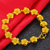 越南沙金小玫瑰花朵女士手链24K镀金首饰黄金饰品