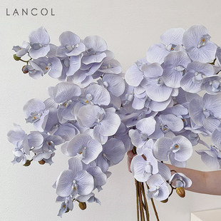 lancol欧式仿真花中式油画淡紫色蝴蝶兰花客厅样板房，装饰花假花