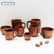 日式风格木杯酸枣木大肚，杯木杯子家用马克杯，木质水杯啤酒杯咖啡杯