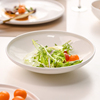 纯白家用骨瓷炒菜盘圆形盘子创意高级感餐盘西餐盘陶瓷餐具凉菜碟