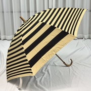 日本COCCA收藏款！两折弯钩小洋伞！复古条纹风格棉布女神遮阳伞