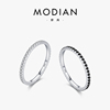 modian925纯银排钻戒指女时尚叠带高级轻奢风，ins尾戒设计感指环