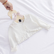 女童披肩纯棉宝宝针织开衫婴儿毛衣外套公主洋气薄款空调衫春夏装