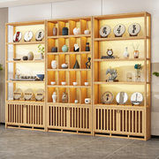 博古架实木中式多宝阁置物架，产品茶叶柜茶室陈列柜，瓷器玉器展示柜