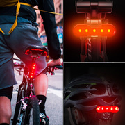 自行车尾灯骑行后灯夜骑USB充电警示闪烁山地车儿童单车配件装备