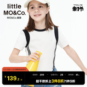 抑菌-little moco童装夏装女童短袖弹力T恤运动儿童上衣中大童