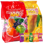 一百份果汁软糖lot100水果糖什锦，味芒果味，黑加仑味袋装qq糖喜糖