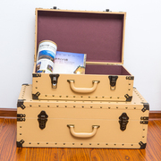 复古皮箱行李箱老式仿古摄影摆设，装饰品整理箱大号，木质收纳箱定制