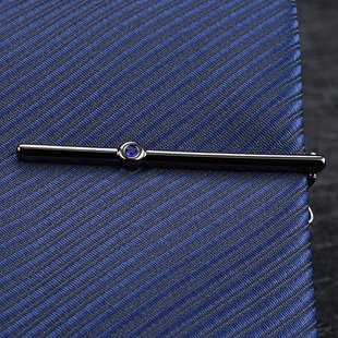 男士领夹正装商务简约色蓝钻领带夹高档领带别针女固定针礼盒装