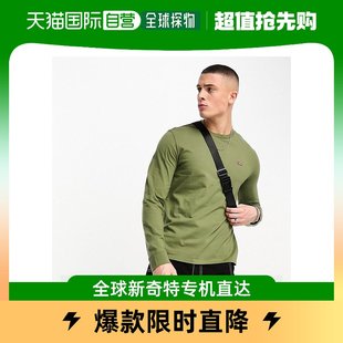 香港直邮潮奢 Levi'S 男士Levi's 长袖小号蝙蝠袖徽标绿色T恤