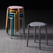 北欧塑料凳子加厚家用客厅成人，餐桌熟胶高凳简约时尚创意圆凳椅子