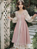 迪士尼在逃公主裙子成人礼服粉色，连衣裙女春秋季法式lolita裙甜美