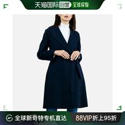 99新未使用香港直邮maxmara女士，海军蓝色系带大衣90860469