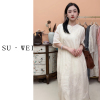 苎麻刺绣，9331工艺夏季中式改良高端双层连衣裙