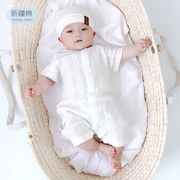 新疆棉婴儿长袖长裤连体衣服，夏季薄款男童，女童宝宝网眼夏装空调服