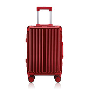  行李箱铝框万向轮男登机20寸皮箱子密码箱女红色旅行箱
