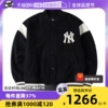 自营MLB学院风棒球服外套男女装运动服黑色宽松夹克上衣