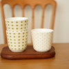 出日本素雅陶瓷手握杯双层隔热茶杯日式随手杯水杯咖啡杯釉下彩