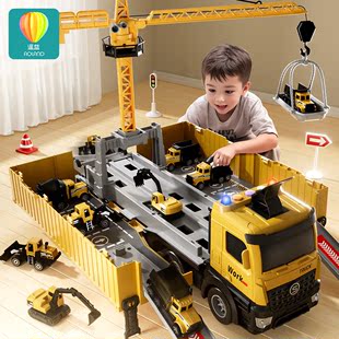 大卡货汽车儿童玩具车男孩土，挖掘机7合金，工程5套装4塔吊6益智2岁3