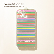 benefit创意彩虹条纹带闪粉膜适用于苹果13手机壳iphone14promax12套11简约xsmax透明xr全包8plus硅胶7女