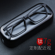 2024纯钛近视眼镜男可配有度数黑色，全框眼镜框眼镜架，轻变色防蓝光