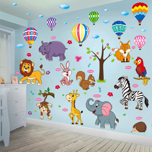 卡通贴画儿童房贴纸，婴儿房间装饰画墙面墙上墙壁，墙纸自粘早教墙贴