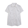 外贸夏季100%棉白色短袖衬衫，女士收腰显瘦搭配西服衬衣外穿上衣棉