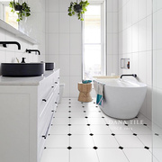 大八角马赛克瓷砖卫生间防滑地砖厨房浴室厕所墙砖白色柔光砖北欧
