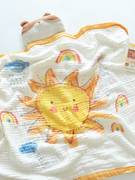 新生儿纯棉纱布浴巾婴儿6层纱布盖毯初生宝宝超柔吸水盖被毛巾被