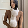 韩国獭兔毛围巾女士冬季柔软保暖百搭围脖狐狸毛真毛领子加厚