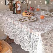 法式蕾丝复古桌布长方形餐桌，盖布绣花白色，高级感茶几垫ins风欧式