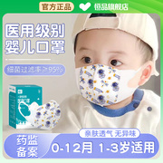 儿童医用3d口罩婴幼儿宝宝0一1岁6到12月新生外出防护小月龄夏季2