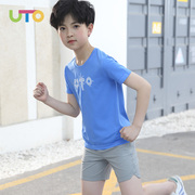UTO悠途效能款儿童运动短袖排汗快干男童打底衫吸湿透气半袖