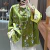 新中式女装唐装中国风上衣，成人汉服2023秋季大码盘扣短款刺绣外套