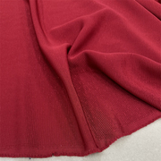 日本进口深红色横条纹三醋酸，立体垂坠肌理，醋酸面料设计师礼服布料
