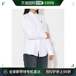 韩国直邮Ami艾秘衬衫男女款白色长袖爱心印花立领简约潮流时尚