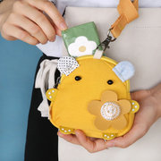 三色补丁卡通小钱包女创意帆布学生硬币袋迷你可爱韩国布艺零钱包