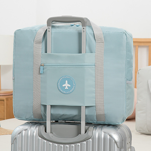 大容量旅行包女可折叠行李待产包收纳(包收纳)袋子，便携手提简约短途拉杆包