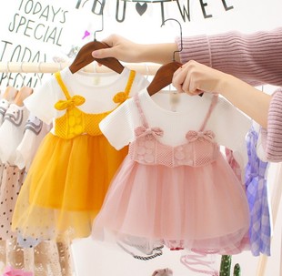 女宝宝夏装0-1岁婴儿衣服洋气，三四个月连衣裙纯棉12公主裙子5女婴