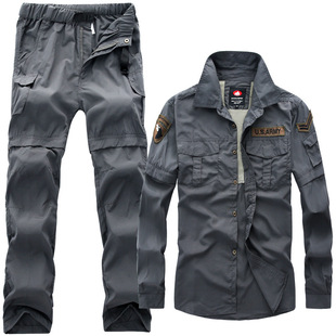 同盟军春户外薄防晒40+快干衣裤，套装男款两截可拆速干衣+快干裤